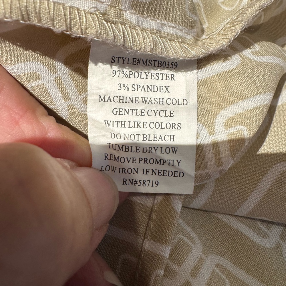 Beige Patterned Blouse - Picture 3 of 6